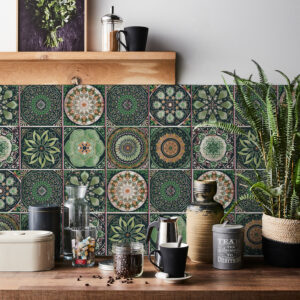 24 Pieces Retro Self-Adhesive Waterproof Wall Stickers