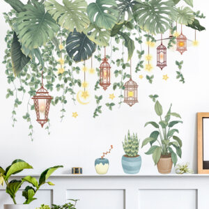 Green Leaves Bonsai Decoration Wall Stickers